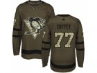 Adidas Pittsburgh Penguins #77 Paul Coffey Green Salute to Service Stitched NHL Jersey