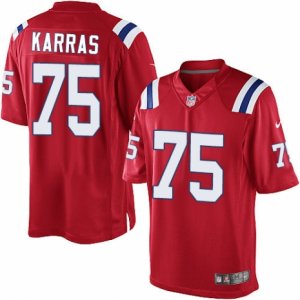 Mens Nike New England Patriots #75 Ted Karras Limited Red Alternate NFL Jersey