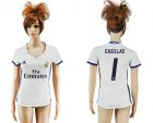 Womens Real Madrid #1 Casillas Home Soccer Club Jersey