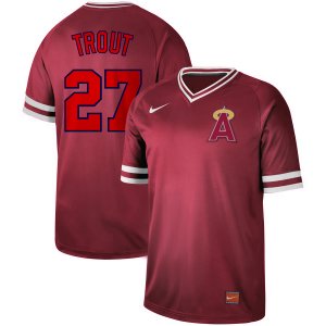 Angels #27 Mike Trout Red Throwback Jersey
