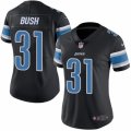 Women's Nike Detroit Lions #31 Rafael Bush Limited Black Rush NFL Jersey