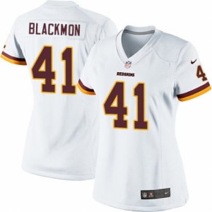 Women\'s Nike Washington Redskins #41 Will Blackmon Limited White NFL Jersey