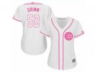 Women Chicago Cubs #52 Justin Grimm Replica White Fashion MLB Jersey