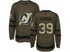 Men Adidas New Jersey Devils #39 Brian Gibbons Green Salute to Service Stitched NHL Jersey