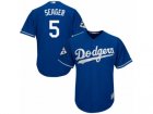 Los Angeles Dodgers #5 Corey Seager Replica Royal Blue Alternate 2017 World Series Bound Cool Base MLB Jersey