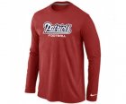 Nike New England Patriots Authentic font Long Sleeve T-Shirt Red