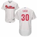 Men's Majestic Philadelphia Phillies #30 Dave Cash White Red Strip Flexbase Authentic Collection MLB Jersey