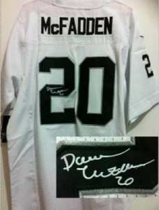 NEW NFL Oakland Raiders 20 Darren McFadden White Jerseys(Signed Elite)