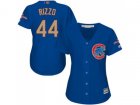 Women Chicago Cubs #44 Anthony Rizzo Blue 2017 Gold Program Cool Base Stitched MLB Jersey