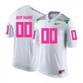 Oregon Ducks White Mens Customized 2018 Breast Cancer Awareness College Football Jersey