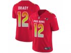 Nike New England Patriots #12 Tom Brady Red Men Stitched NFL Limited AFC 2018 Pro Bowl Jersey
