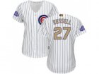 Womens Chicago Cubs #27 Addison Russell White(Blue Strip) 2017 Gold Program Cool Base Stitched MLB Jersey