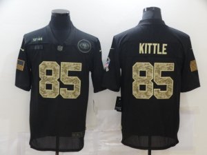 Nike 49ers #85 George Kittle Black Camo 2020 Salute To Service Limited Jersey