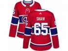 Women Adidas Montreal Canadiens #65 Andrew Shaw Red Home Authentic Stitched NHL Jersey