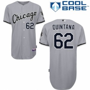 Men\'s Majestic Chicago White Sox #62 Jose Quintana Authentic Grey Road Cool Base MLB Jersey