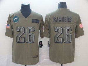 Nike Eagles #26 Miles Sanders 2019 Olive Salute To Service Limited Jersey