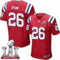 Mens Nike New England Patriots #26 Logan Ryan Elite Red Alternate Super Bowl LI 51 NFL Jersey