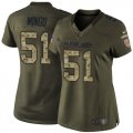Women Nike Cleveland Browns #51 Barkevious Mingo Green Salute to Service Jerseys
