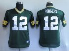 nfl green bay packers #12 aaron rodgers green[kids]