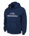Seattle Seahawks Authentic Logo Pullover Hoodie D.Blue