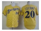 mlb jerseys milwaukee brewers #20 lucroy yellow[2013 new]