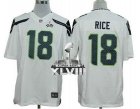 Nike Seattle Seahawks #18 Sidney Rice White Super Bowl XLVIII NFL Limited Jersey