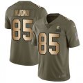 Nike Browns #85 David Njoku Olive Gold Salute To Service Limited Jersey