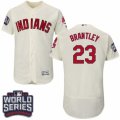 Mens Majestic Cleveland Indians #23 Michael Brantley Cream 2016 World Series Bound Flexbase Authentic Collection MLB Jersey