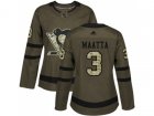 Women Adidas Pittsburgh Penguins #3 Olli Maatta Green Salute to Service Stitched NHL Jersey