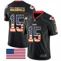 Nike Chiefs #15 Patrick Mahomes Black USA Flag Fashion Limited Jersey