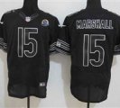 Nike Bears #15 Brandon Marshall Black With Hall of Fame 50th Patch NFL Elite Jersey