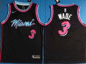 Heat #3 Dwyane Wade Black City Edition Nike Swingman Jersey