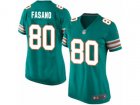 Women Nike Miami Dolphins #80 Anthony Fasano Game Aqua Green Alternate NFL Jersey