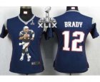 2015 Super Bowl XLIX nike women nfl jerseys new england patriots #12 tom brady blue[game]