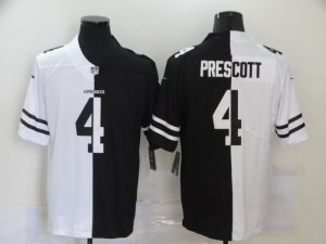 Nike Cowboys #4 Dak Prescott Black And White Split Vapor Untouchable Limited Jersey