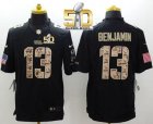 Nike Carolina Panthers #13 Kelvin Benjamin Black Super Bowl 50 Men's Stitched NFL Limited Salute to Service Jersey