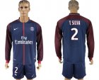 2017-18 Paris Saint-Germain 2 T.SILVA Home Long Sleeve Soccer Jersey