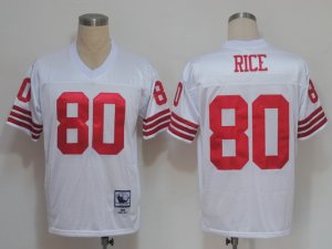 nfl san francisco 49ers #80 jerry rice m&n white 1989
