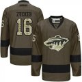 Minnesota Wild #16 Jason Zucker Green Salute to Service Stitched NHL Jersey - å‰¯æœ¬