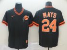 Giants #24 Willie Mays Black Throwback Jersey