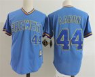 Brewers #44 Hank Aaron Blue Cooperstown Collection Jersey