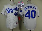 Kansas City Royals #40 Kelvin Herrera White Cool Base W 2015 World Series Patch Stitched MLB Jersey