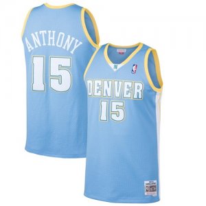 Nuggets #15 Carmelo Anthony Blue Mesh Hardwood Classics Jersey