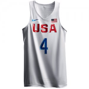 Men\'s Nike Team USA #4 Jimmy Butler Authentic White 2016 Olympic Basketball Jersey