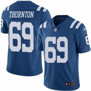 Mens Nike Indianapolis Colts #69 Hugh Thornton Limited Royal Blue Rush NFL Jersey
