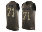 Mens Nike Washington Redskins #71 Charles Mann Limited Green Salute to Service Tank Top NFL Jersey