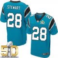 Nike Carolina Panthers #28 Jonathan Stewart Blue Alternate Super Bowl 50 Men Stitched NFL Elite Jersey