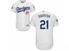 Los Angeles Dodgers #21 Yu Darvish Authentic White Home 2017 World Series Bound Flex Base MLB Jersey