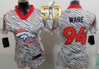 Women Nike Broncos #94 DeMarcus Ware Zebra Super Bowl 50 Stitched Jersey