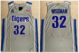 Memphis Tigers #32 James Wiseman Gray College Basketball Jersey